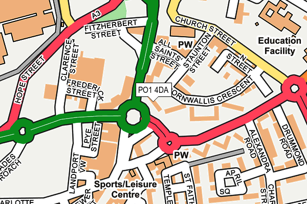 PO1 4DA map - OS OpenMap – Local (Ordnance Survey)