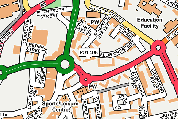 PO1 4DB map - OS OpenMap – Local (Ordnance Survey)