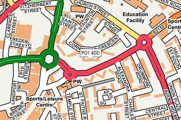 PO1 4DD map - OS OpenMap – Local (Ordnance Survey)