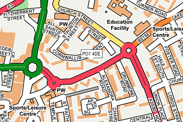 PO1 4DE map - OS OpenMap – Local (Ordnance Survey)