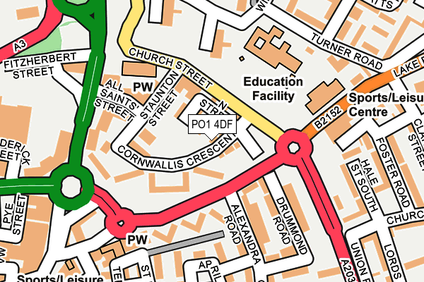 PO1 4DF map - OS OpenMap – Local (Ordnance Survey)