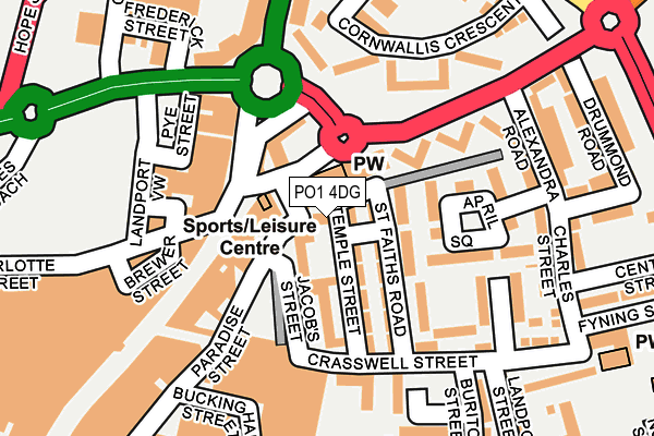 PO1 4DG map - OS OpenMap – Local (Ordnance Survey)