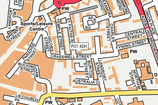 PO1 4DH map - OS OpenMap – Local (Ordnance Survey)