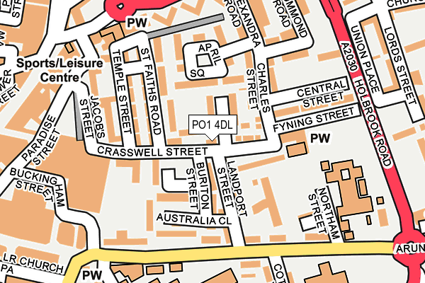 PO1 4DL map - OS OpenMap – Local (Ordnance Survey)