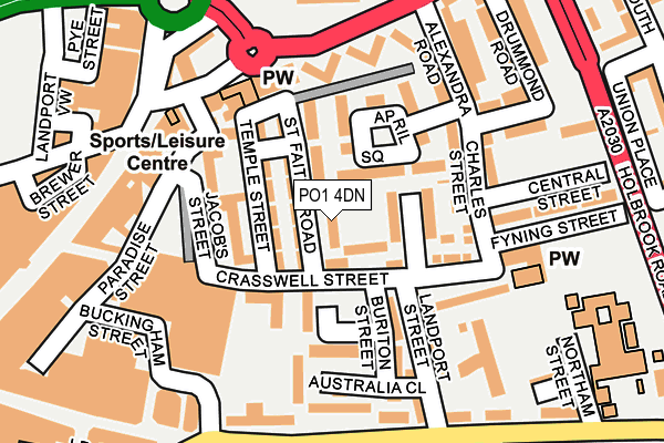 PO1 4DN map - OS OpenMap – Local (Ordnance Survey)