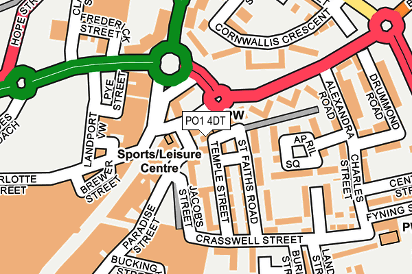 PO1 4DT map - OS OpenMap – Local (Ordnance Survey)