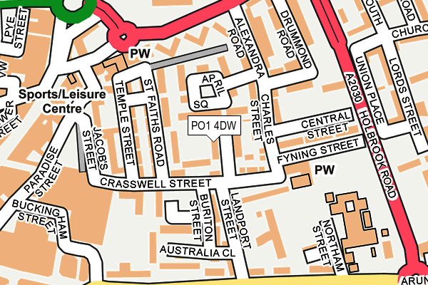 PO1 4DW map - OS OpenMap – Local (Ordnance Survey)