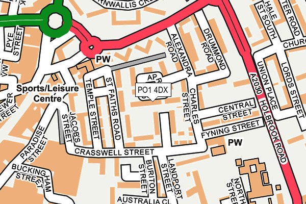 PO1 4DX map - OS OpenMap – Local (Ordnance Survey)