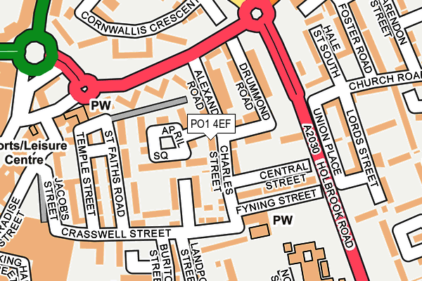 PO1 4EF map - OS OpenMap – Local (Ordnance Survey)