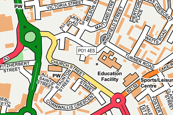 PO1 4ES map - OS OpenMap – Local (Ordnance Survey)