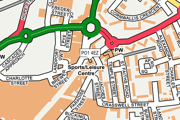 PO1 4EZ map - OS OpenMap – Local (Ordnance Survey)