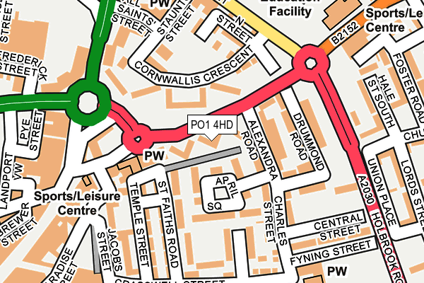 PO1 4HD map - OS OpenMap – Local (Ordnance Survey)