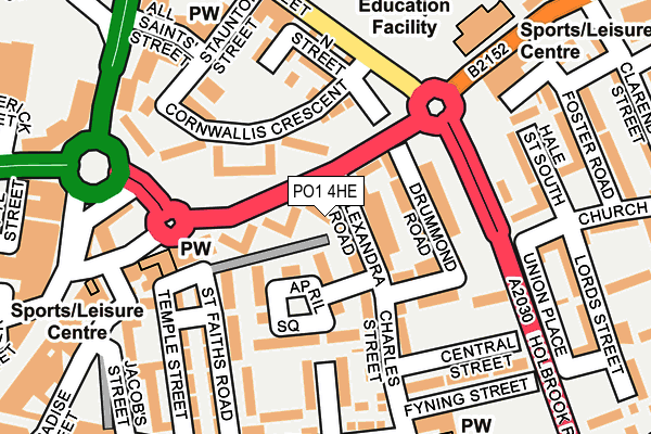 PO1 4HE map - OS OpenMap – Local (Ordnance Survey)