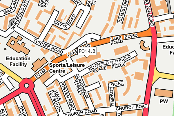 PO1 4JB map - OS OpenMap – Local (Ordnance Survey)