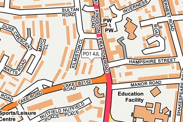 PO1 4JL map - OS OpenMap – Local (Ordnance Survey)