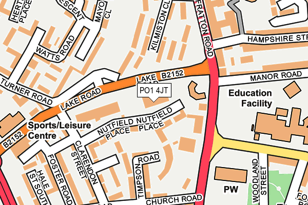 PO1 4JT map - OS OpenMap – Local (Ordnance Survey)