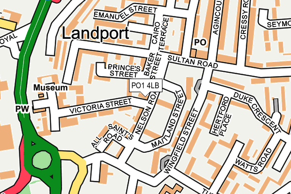PO1 4LB map - OS OpenMap – Local (Ordnance Survey)
