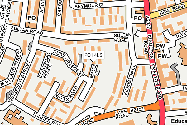 PO1 4LS map - OS OpenMap – Local (Ordnance Survey)