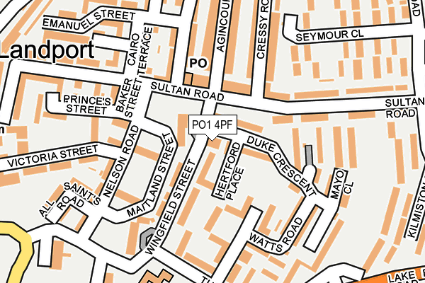 PO1 4PF map - OS OpenMap – Local (Ordnance Survey)