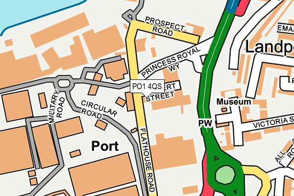 PO1 4QS map - OS OpenMap – Local (Ordnance Survey)