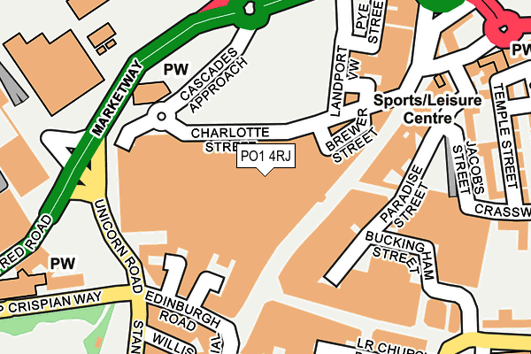 PO1 4RJ map - OS OpenMap – Local (Ordnance Survey)