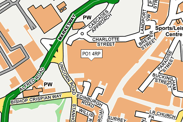 PO1 4RP map - OS OpenMap – Local (Ordnance Survey)