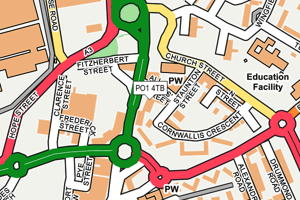 PO1 4TB map - OS OpenMap – Local (Ordnance Survey)