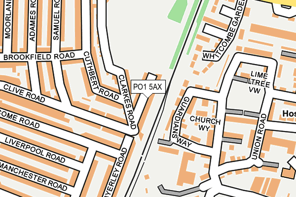 PO1 5AX map - OS OpenMap – Local (Ordnance Survey)