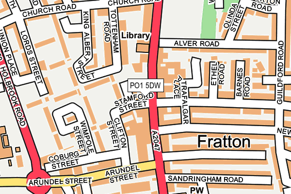 PO1 5DW map - OS OpenMap – Local (Ordnance Survey)