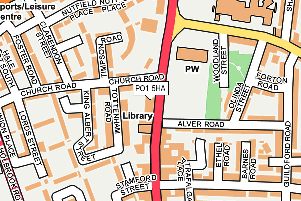 PO1 5HA map - OS OpenMap – Local (Ordnance Survey)