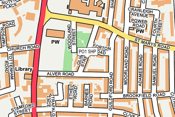 PO1 5HP map - OS OpenMap – Local (Ordnance Survey)