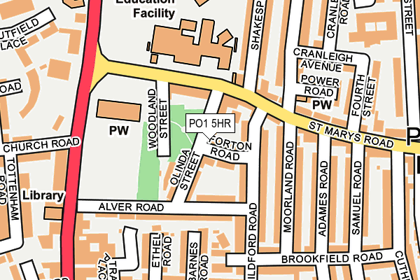 PO1 5HR map - OS OpenMap – Local (Ordnance Survey)