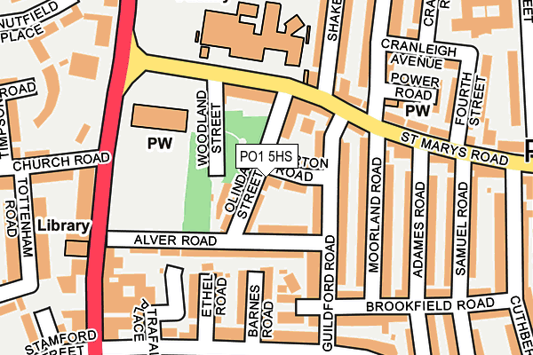 PO1 5HS map - OS OpenMap – Local (Ordnance Survey)