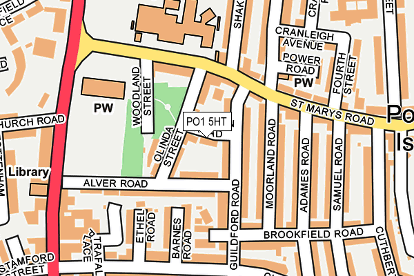 PO1 5HT map - OS OpenMap – Local (Ordnance Survey)