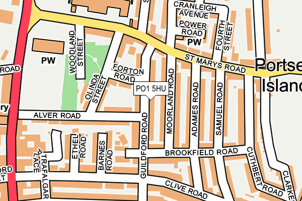 PO1 5HU map - OS OpenMap – Local (Ordnance Survey)