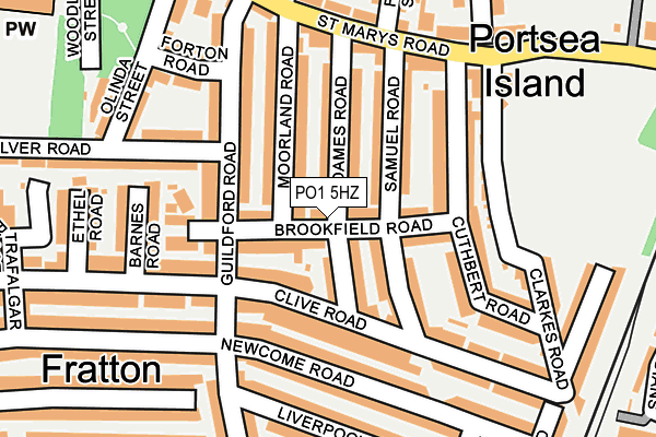 PO1 5HZ map - OS OpenMap – Local (Ordnance Survey)