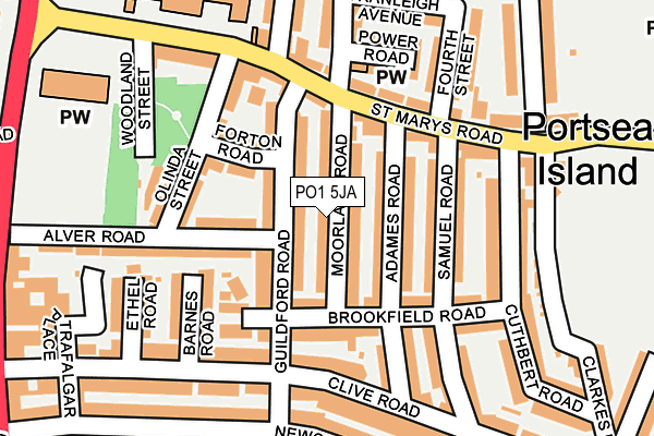 PO1 5JA map - OS OpenMap – Local (Ordnance Survey)