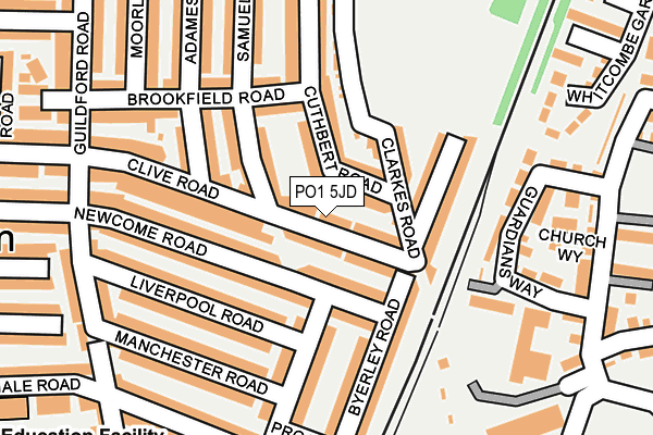 PO1 5JD map - OS OpenMap – Local (Ordnance Survey)