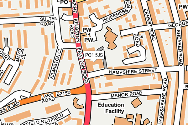 PO1 5JS map - OS OpenMap – Local (Ordnance Survey)