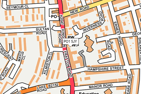 PO1 5JY map - OS OpenMap – Local (Ordnance Survey)