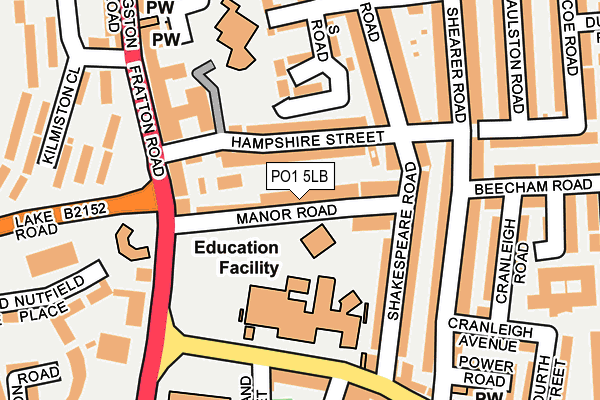 PO1 5LB map - OS OpenMap – Local (Ordnance Survey)