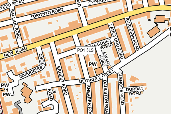 PO1 5LS map - OS OpenMap – Local (Ordnance Survey)
