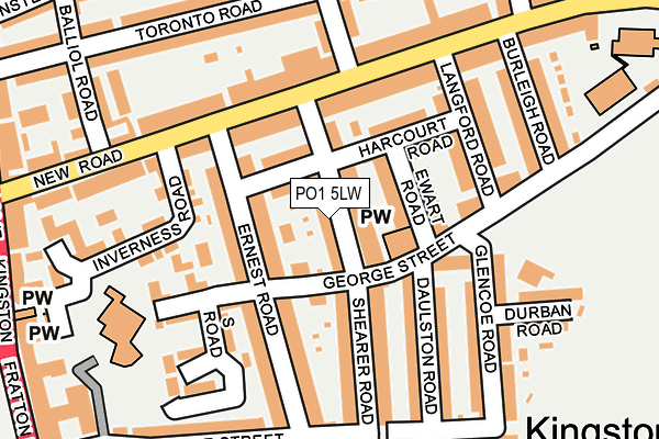 PO1 5LW map - OS OpenMap – Local (Ordnance Survey)