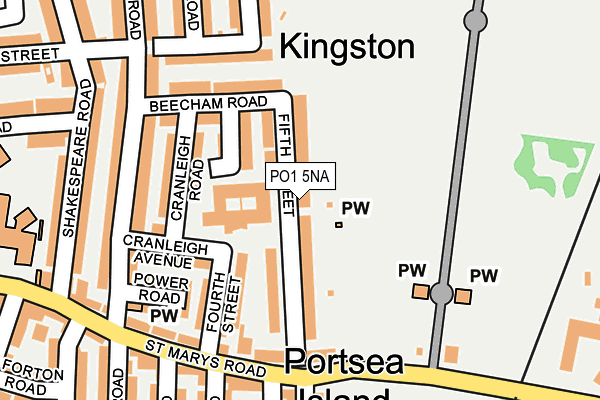 PO1 5NA map - OS OpenMap – Local (Ordnance Survey)