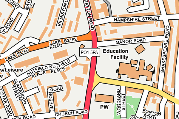 PO1 5PA map - OS OpenMap – Local (Ordnance Survey)