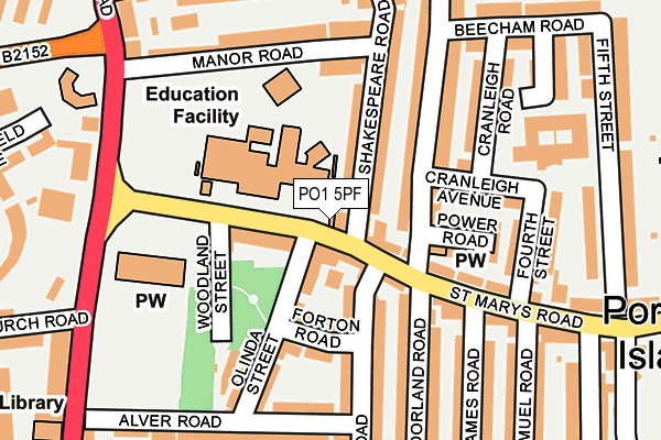 PO1 5PF map - OS OpenMap – Local (Ordnance Survey)