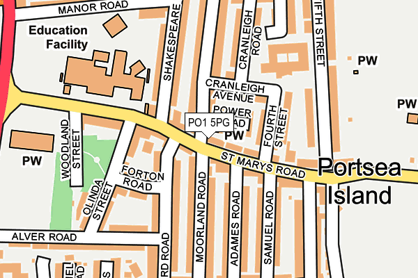 PO1 5PG map - OS OpenMap – Local (Ordnance Survey)