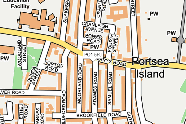 PO1 5PJ map - OS OpenMap – Local (Ordnance Survey)