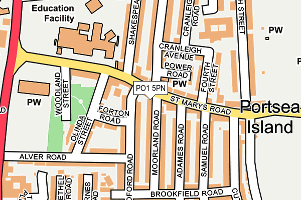 PO1 5PN map - OS OpenMap – Local (Ordnance Survey)