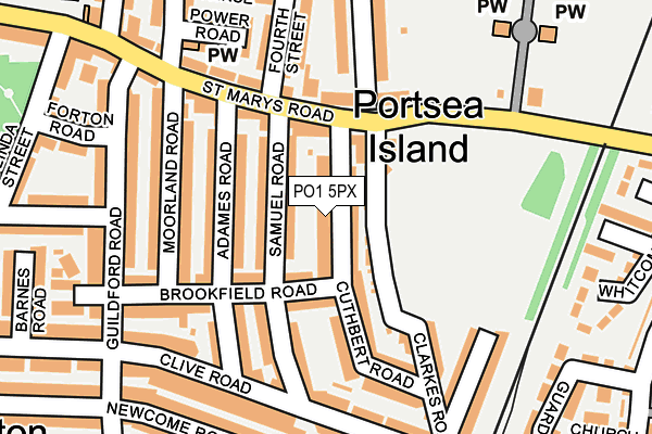 PO1 5PX map - OS OpenMap – Local (Ordnance Survey)